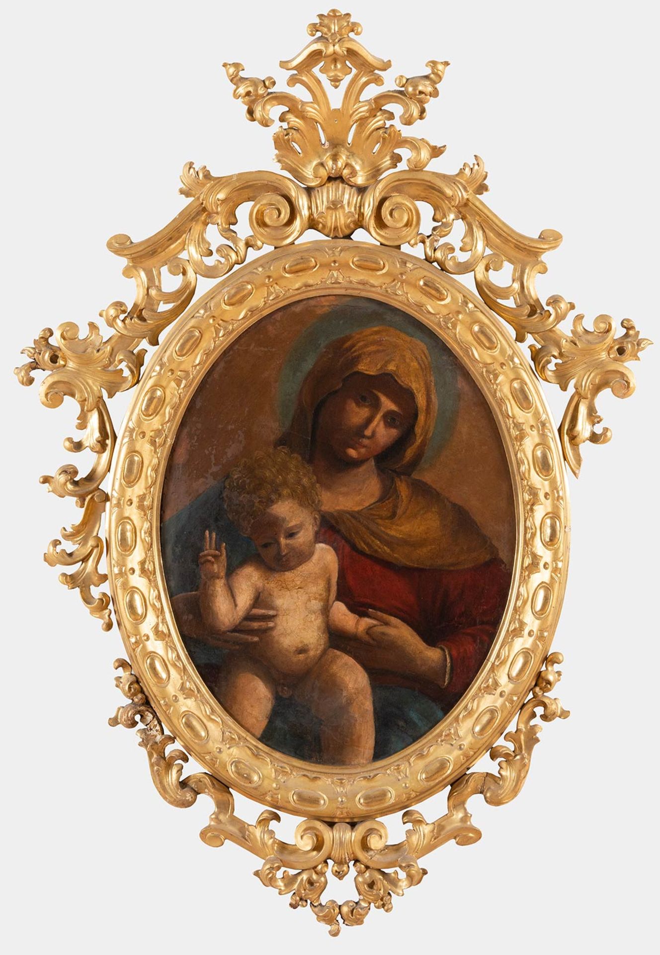 Maestro Emiliano del XVIII sec., “Madonna con Bambino benedicente”.