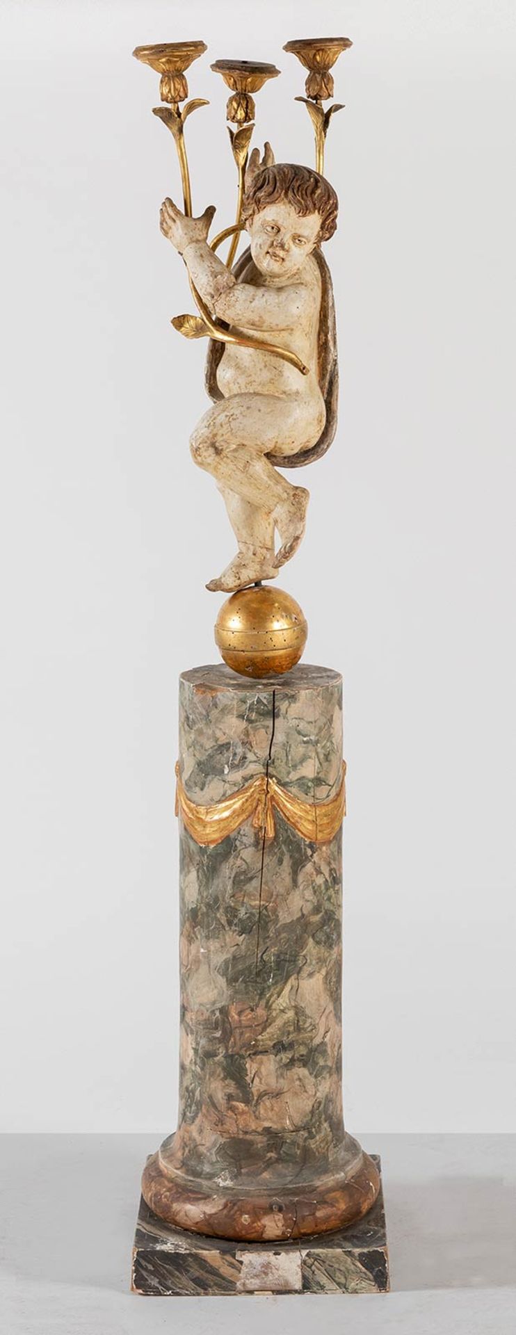 Colonna con putto porta-candele, Italia, fine del XVIII - inizio del XIX sec. - Bild 2 aus 2