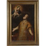 Pittore del XVII sec., “L'apparizione della Vergine con il Bambino a San Filippo Neri”.