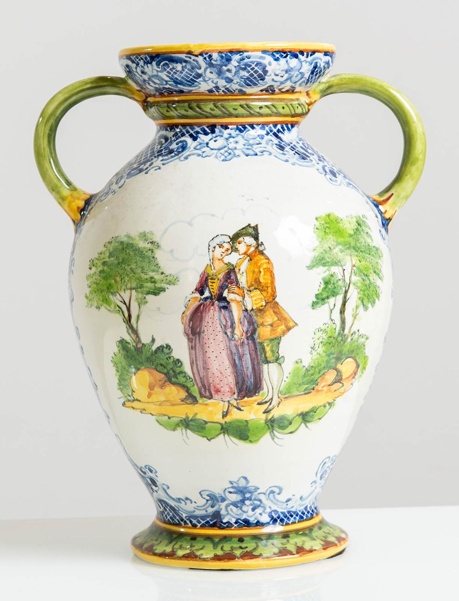 Manifattura Minghetti - Bologna, Vaso in ceramica con due manici, Anni ‘30. - Image 2 of 4