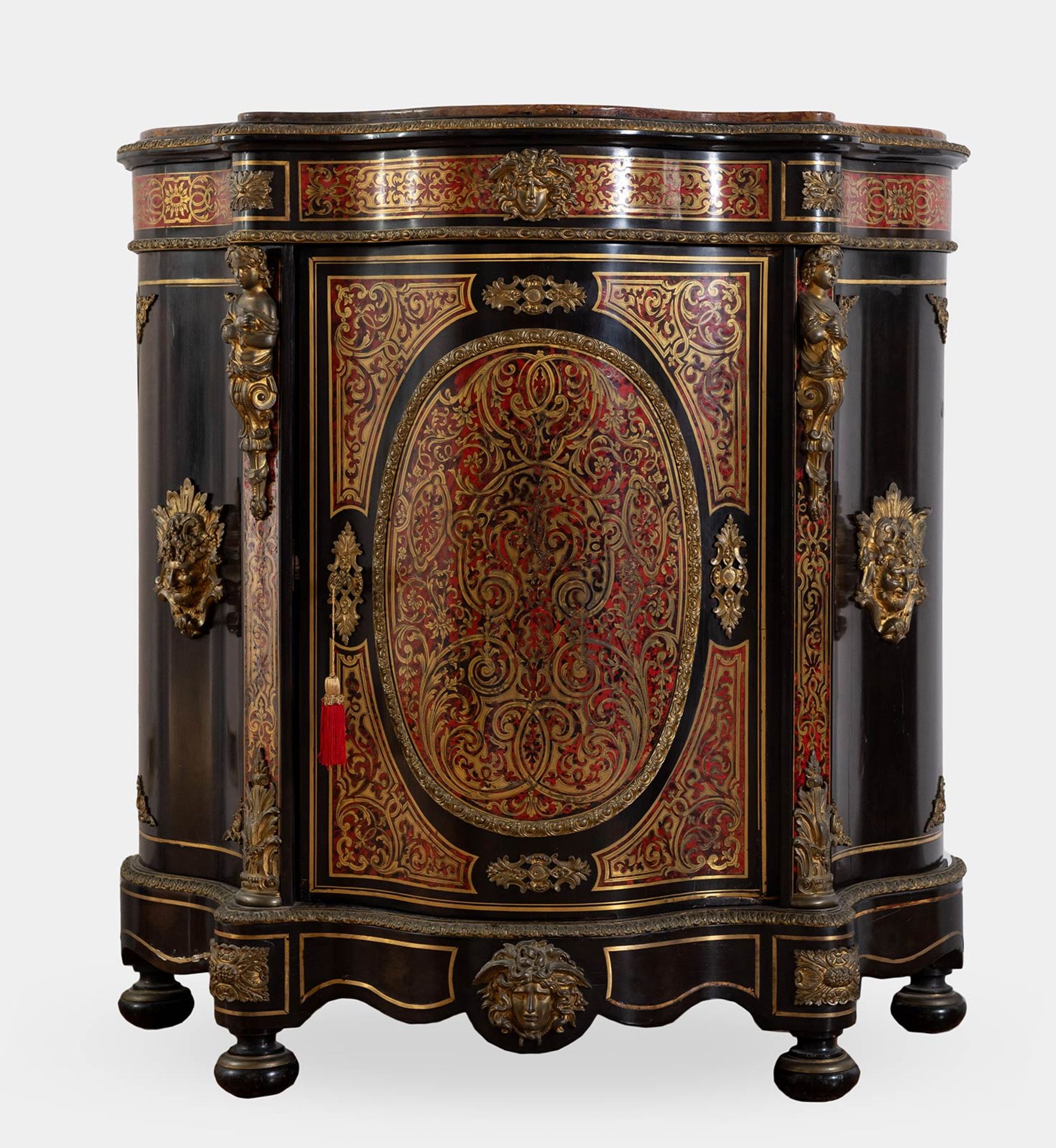 Credenza a un’anta in stile Boulle, fine del XIX sec.