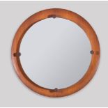 Franco Campo & Carlo Graffi, Specchio circolare in legno di teak, Produzione Home, Anni ‘50.