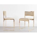 Romeo Rega, Due sedie con struttura in ottone, Anni ‘70.