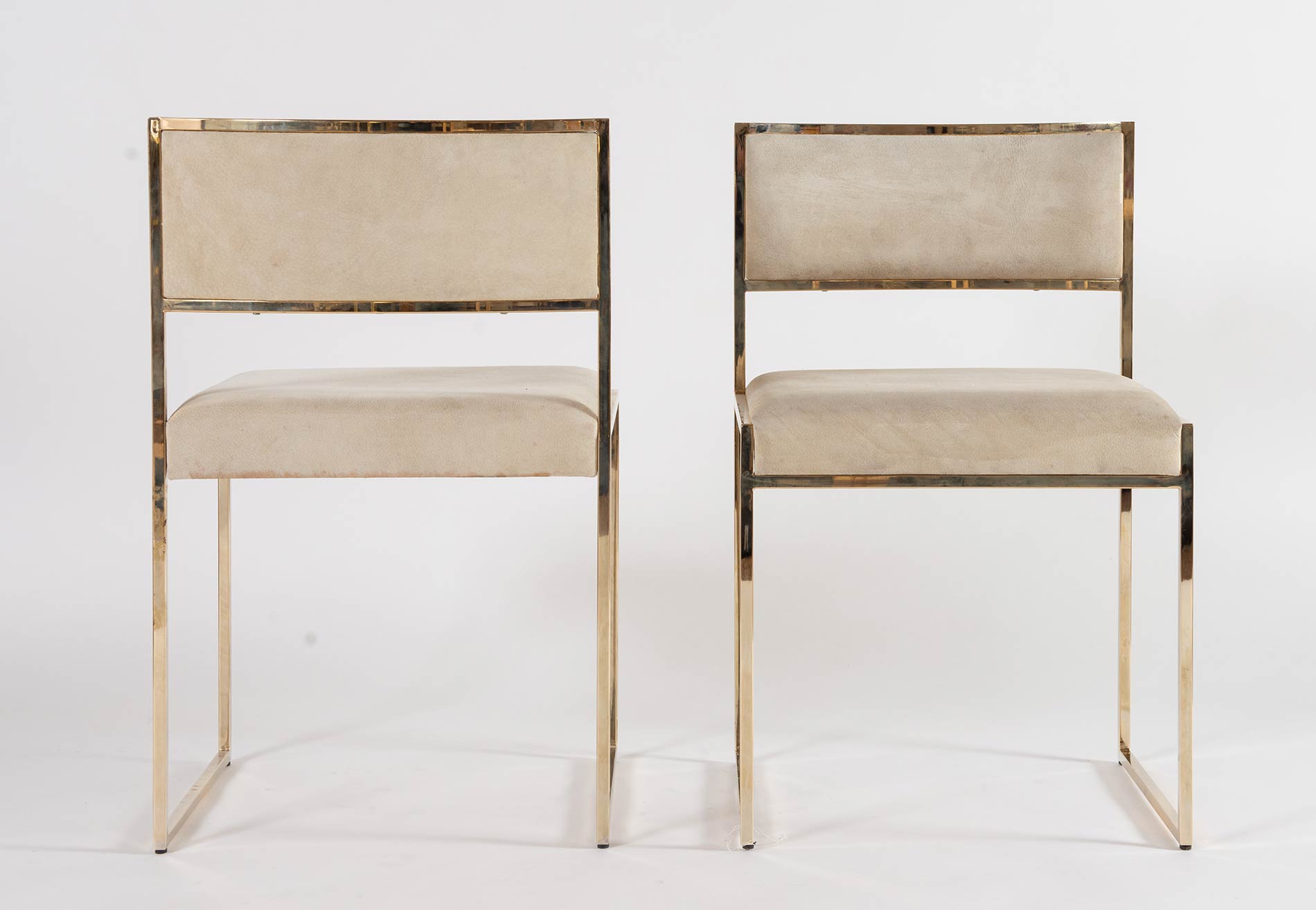 Romeo Rega, Due sedie con struttura in ottone, Anni ‘70. - Image 3 of 3