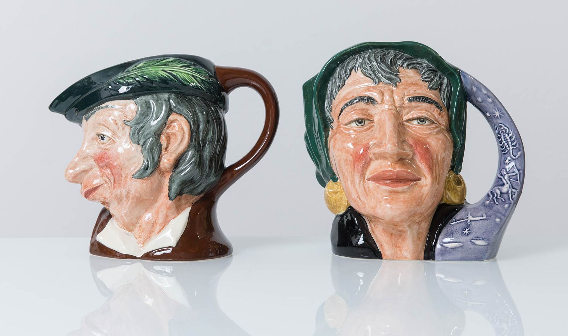 Royal Doulton, Due “Character Mug”, Inghilterra, XX secolo.