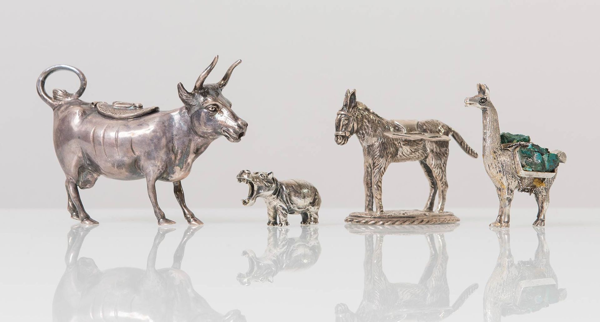 Collezione di quattro animali in argento, XX sec. - Bild 2 aus 2