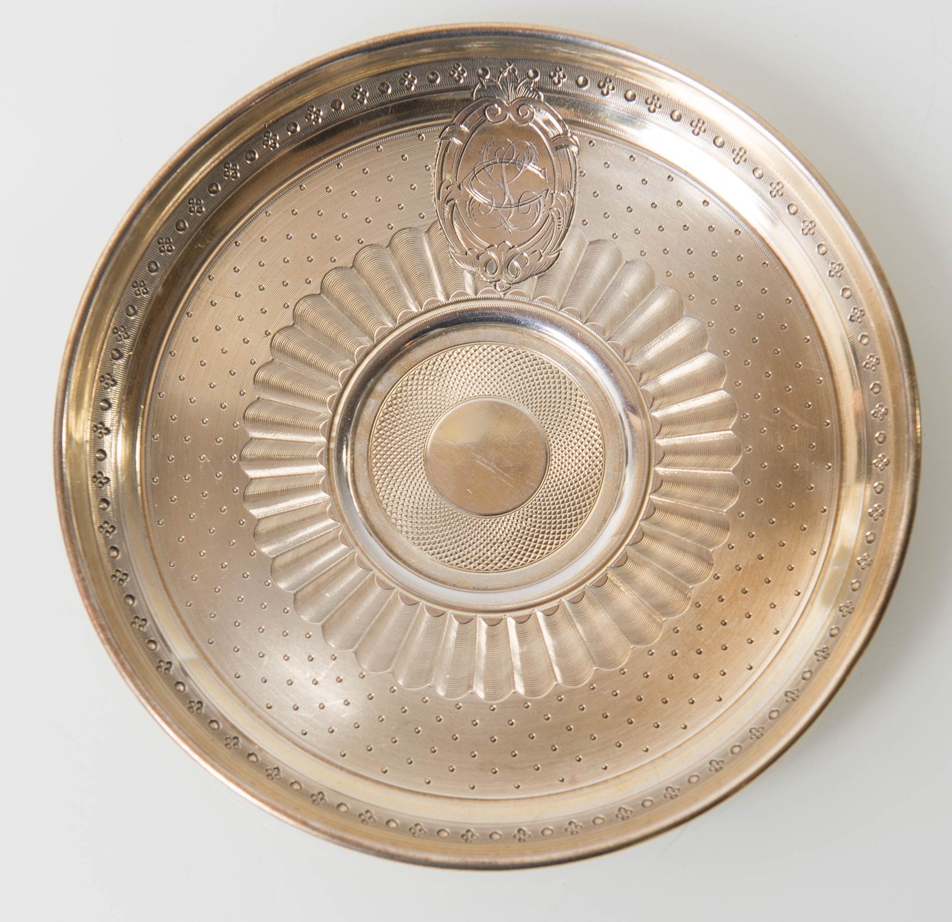 Tazzina con piattino in argento e vermeil, Francia - XIX secolo. - Bild 4 aus 4