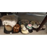Stoneware jars, wooden biscuit barrel, assorted teawares and other ceramics etc Condition Report: