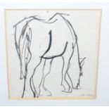 CLARE HARKNESS Pony sketch II, signed, ink drawing, 19 x 18cm Condition Report: Available upon