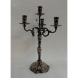 A German silver plated four-light candelabrum Condition Report: Available upon request