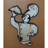 A vintage metal chef advertising sign, 108cm high Condition Report: Available upon request