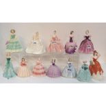 Twelve miniature Coalport figures of ladies Condition Report: Available upon request