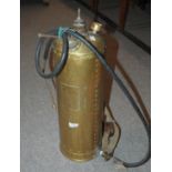 A vintage brass spray canister and vintage brass blow torch converted to table lamp (2) Condition