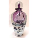 Jean Claude Novaro - A glass bottle 'Aquarium Vase, Lavender, signed to base, 28cm high Condition