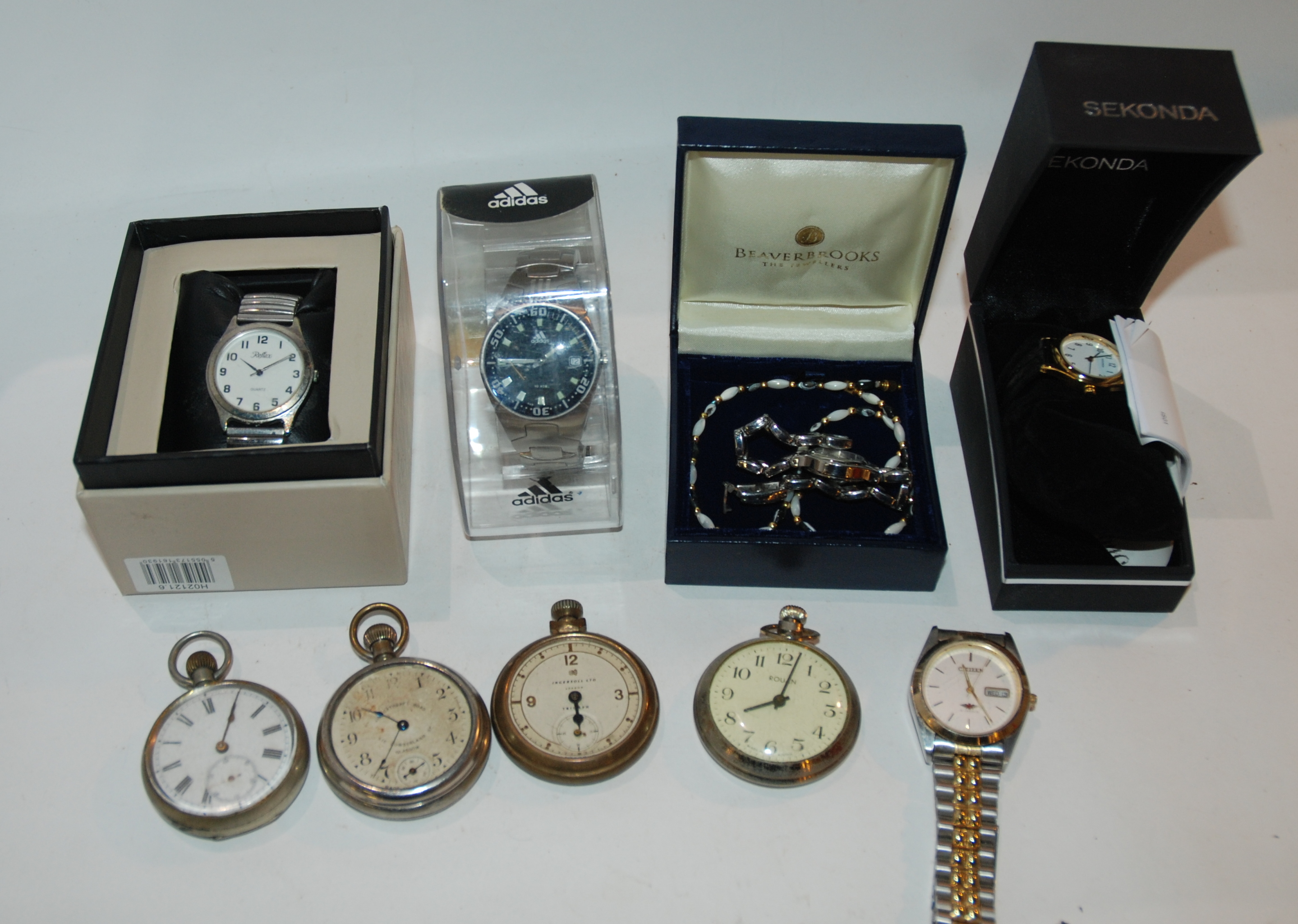 A collection of gents fashion watches, pocket watches etc Condition Report: Available upon request