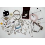 A collection of silver and costume jewellery to include items stamped Links of London, Thomas