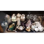 Assorted teawares, figures, glassware etc Condition Report: Available upon request