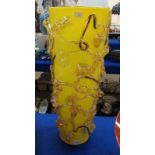 Ion Tamaian - A yellow and clear glass 'Sunkissed Allure with gold' vase, 58cm high, etched