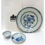 Nanking Cargo teabowl and saucer and a Tek Sing peony decorated plate Condition Report: Available