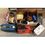 A collection of jewellery boxes, cash boxes, coin counter and bags Condition Report: Available