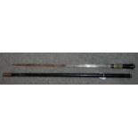 A Victorian ebony and inlaid sword stick, 90cm long overall, blade 61cm Condition Report: