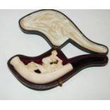 A tray lot including carved Meerschaum pipes with erotic scenes etc Condition Report: Available upon