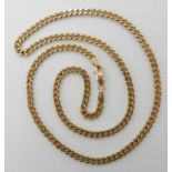 A 9ct curb link necklace 46cm, weight 14.7gms Condition Report: Available upon request