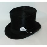 A black top hat by Woodrow, 20 x 16cm and feather boa (2) Condition Report: Available upon request