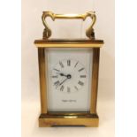 A Mappin and Webb Ltd brass and glass carriage clock Condition Report: Available upon request
