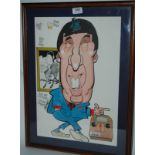 Malky McCormick, portrait of Ricki Fulton, ink and watercolour, signed, 48 x 32cm and various
