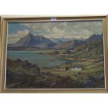 WILLIAM RUSSELL Cuilins and Ord, signed, oil on board, 50 x 70cm and another (2) Condition Report: