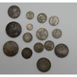 A quantity of pre '47 coins, sixpences, shillings, half crowns, crowns etc and a coronation coin,