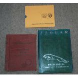 A collection of Jaguar related books including Jaguar & Daimler Series III Salesman Guide in