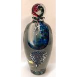 Jean Claude Novaro - A glass bottle titled 'Chiselled Bubble Vase, Blue', signed to base, 31cm