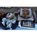Assorted thimbles, Dorchester part teaset and plates etc Condition Report: Available upon request