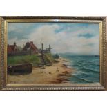 J.T.Godfrey Coastal village, signed, oil on canvas, 61 x 91cm Condition Report: Available upon