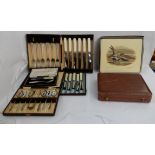 A box of cased EP cutlery sets Condition Report: Available upon request