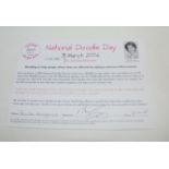 A collection of 2006 National Doodle Day drawing by various celebrities including Andrew Marr,