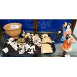 A collection of erotic figures including two Japanese porcelain examples, Chinese ceramic examples