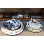 Assorted tea and dinner wares including large meat platters, cheese dish etc Condition Report: