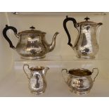 A four piece silver tea service by Harrison Brothers & Howson, Sheffield 1936, 1492gms Condition