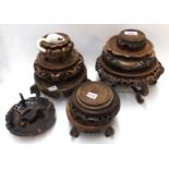 Assorted Chinese wooden stands Condition Report: Available upon request