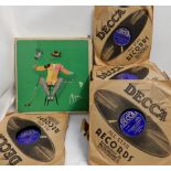 A lot of Bing Crosby 78 R.P.M. shellac records in original Decca shipping boxes including a box