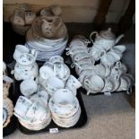 A Colclough tea and coffee service, Royal Doulton part Minerva service and another tea service