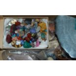 Three various boxes of polished gemstones, fossils etc from the Moray Firth area Condition Report: