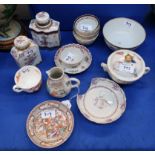 Assorted teabowls and saucers, tea canisters, teapot etc Condition Report: