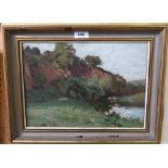 ATTRIBUTED TO ROBERT PAYTON REID Landscape, oil on board, 24 x 35cm Condition Report: Available upon