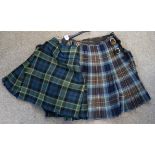 Twelve assorted kilts Condition Report: A - 24| WAIST 21| LENGTH. B - 29| WAIST X 22 3/4| LENGTH.