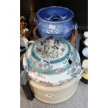 Newstone tureen and cover, stoneware pots etc Condition Report: Available upon request