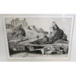 WILLIAM ARMOUR R.S.W, R.S.A, A.R.S.A Livingston's Birthplace, signed, etching, 19 x 26cm Condition